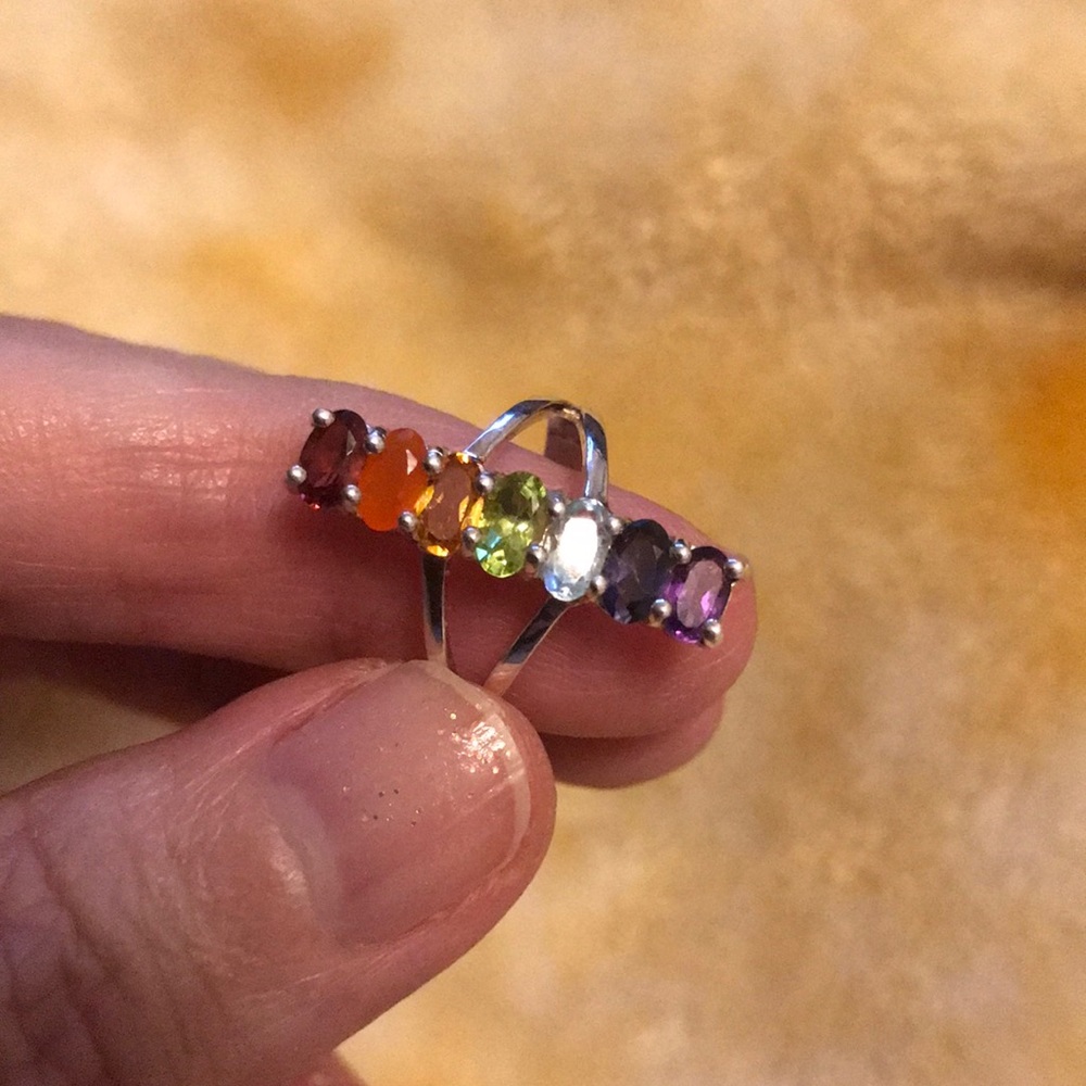 New chakra ring. Sterling and precious stones.